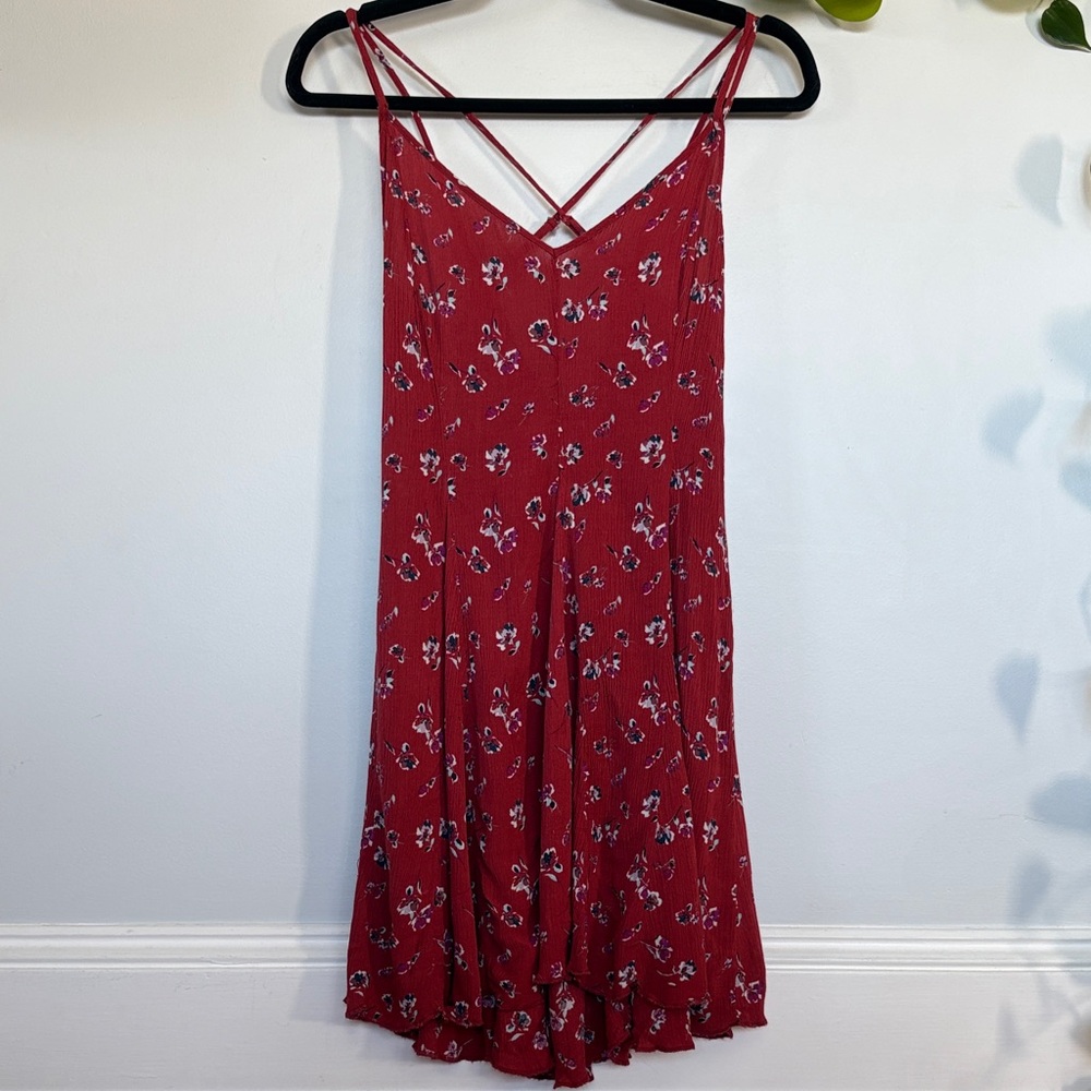 American Eagle Outfitters Red Floral Dress